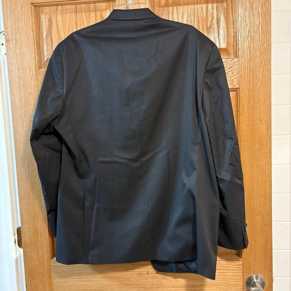 Izod Suit Jacket Blazer Sz 46L Men's Black Single Breasted Double Vent Lined